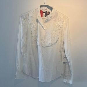 1901 White Ruffled Blouse